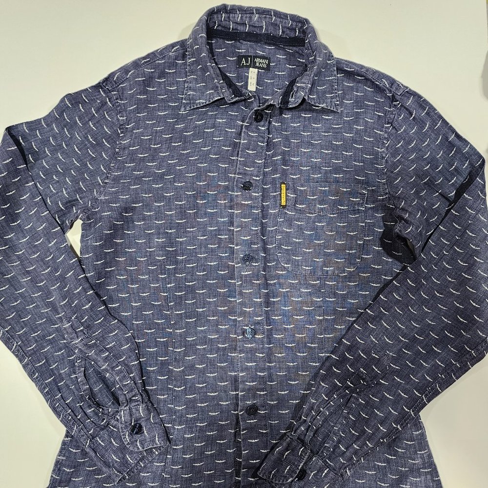 Armani Exchange Navy Button Up Shirt